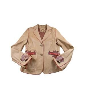 ​Veste Cuir Véritable T&I M femme/ Genuine Leather Jacket Medium